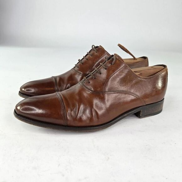 TO BOOT NEW YORK Adam Derrick Aidian Oxfords US 9 Brown Cap Toe Dress Shoes - Picture 3 of 12